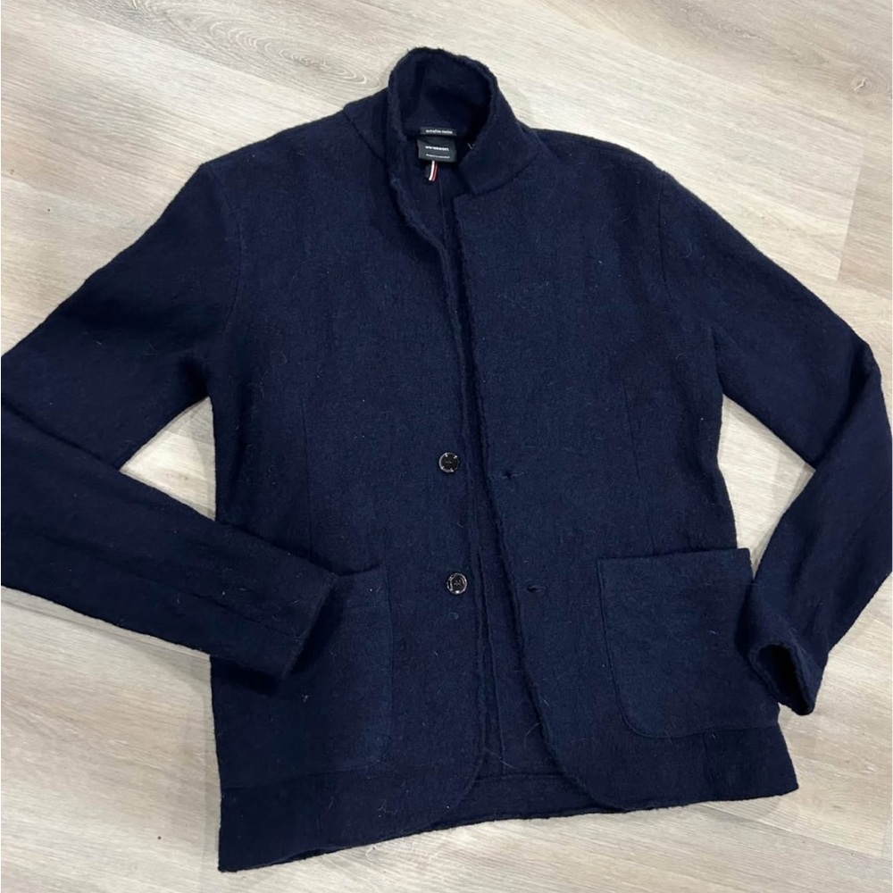 Strellson Dark Blue Merino Wool Cardigan